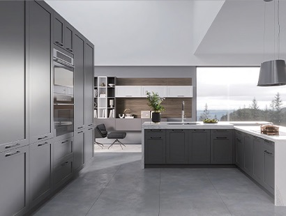 Gray Single Shaker GSS Kitchen Cabinets 