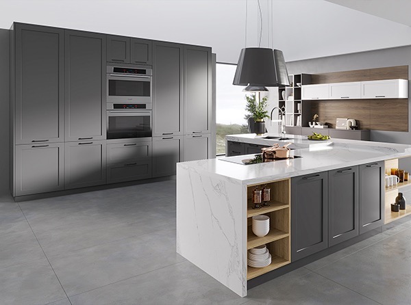 Gray Single Shaker GSS Kitchen Cabinets | Oppein Cabinetry