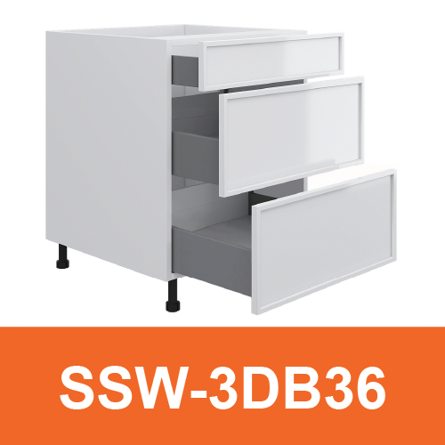 [PLY-SSW-3DB36] 3 Drawers Base Cabinet
