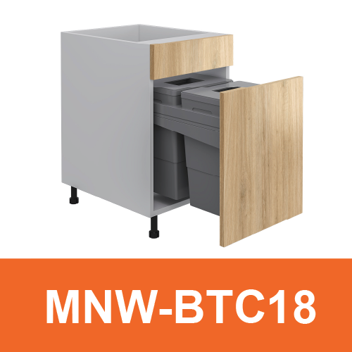 [PLY-MNW-BTC18] Base Trash Can Cabinet (1 Drawer + 1 Door)