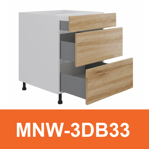 [PLY-MNW-3DB33] 3 Drawers Base Cabinet
