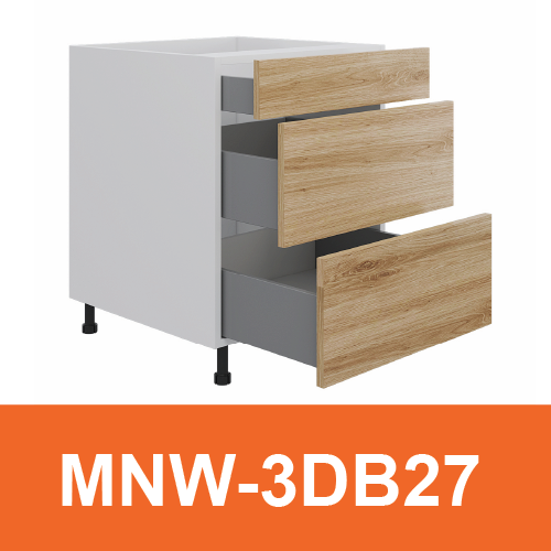 [PLY-MNW-3DB27] 3 Drawers Base Cabinet