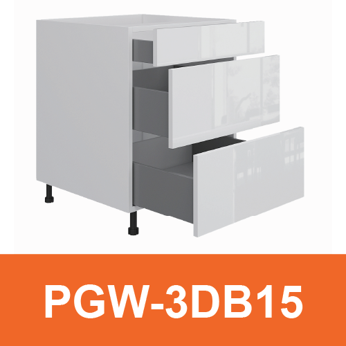 [PLY-PGW-3DB15] 3 Drawer Base Cabinet